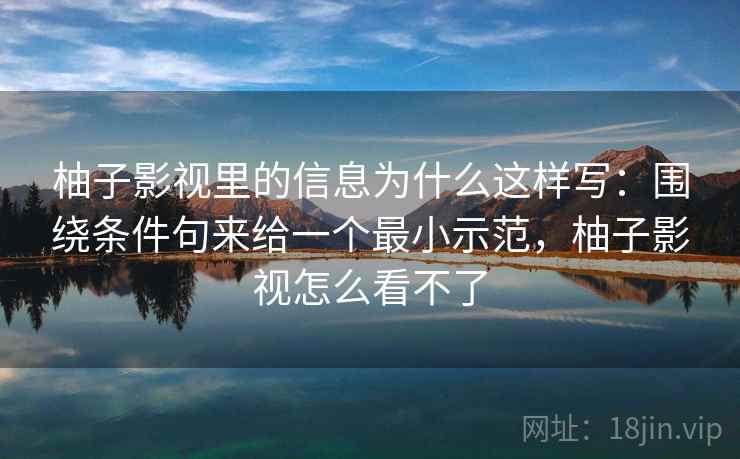 柚子影视里的信息为什么这样写：围绕条件句来给一个最小示范，柚子影视怎么看不了  第2张